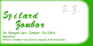 szilard zombor business card